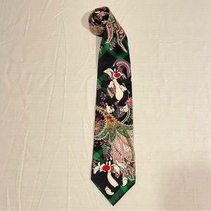 Vintage 1992 Looney Tunes Leeds International 100% Silk Tie